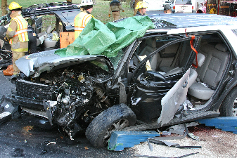 Crashed vehicle